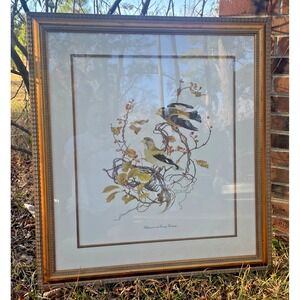 Signed Sallie Ellington MIddleton Bittersweet With Evening Grosbeak